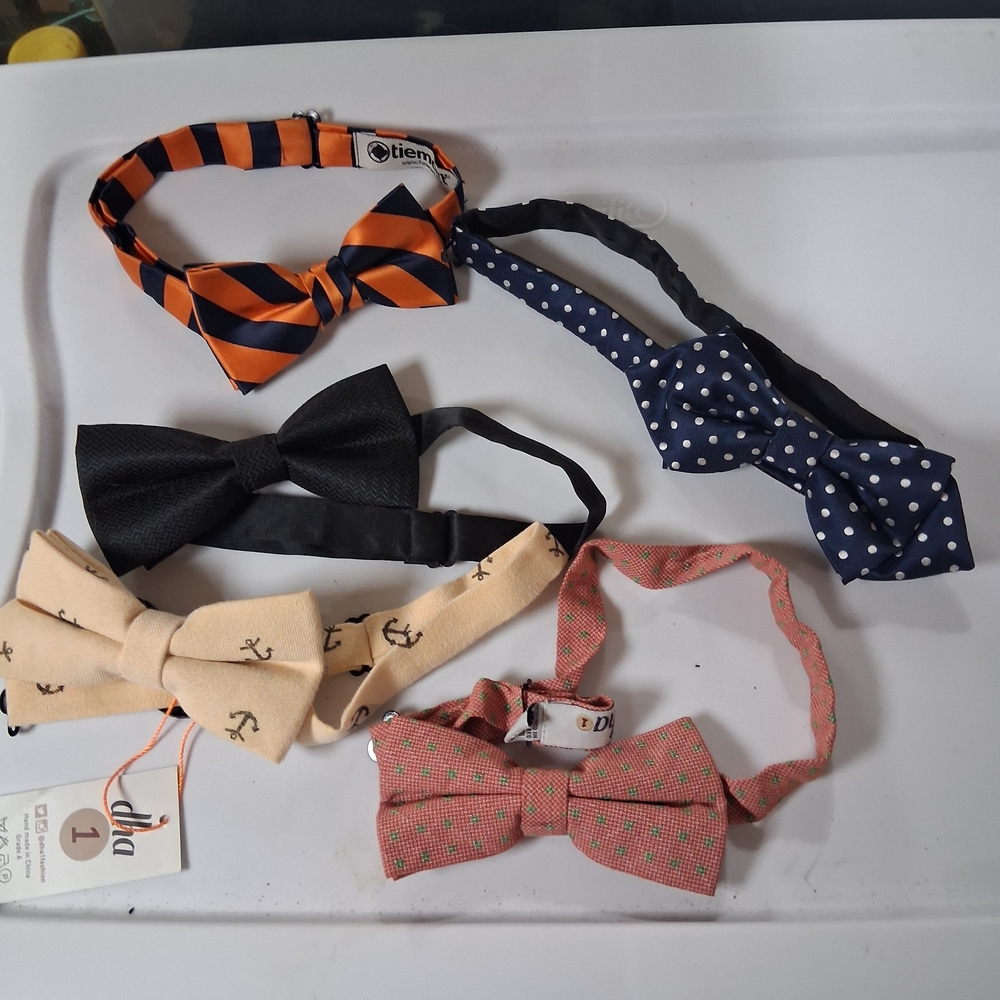 Boys Bow Tie Set - Stripes Anchor Polka Dots &Black Buy Bundle Or Separately